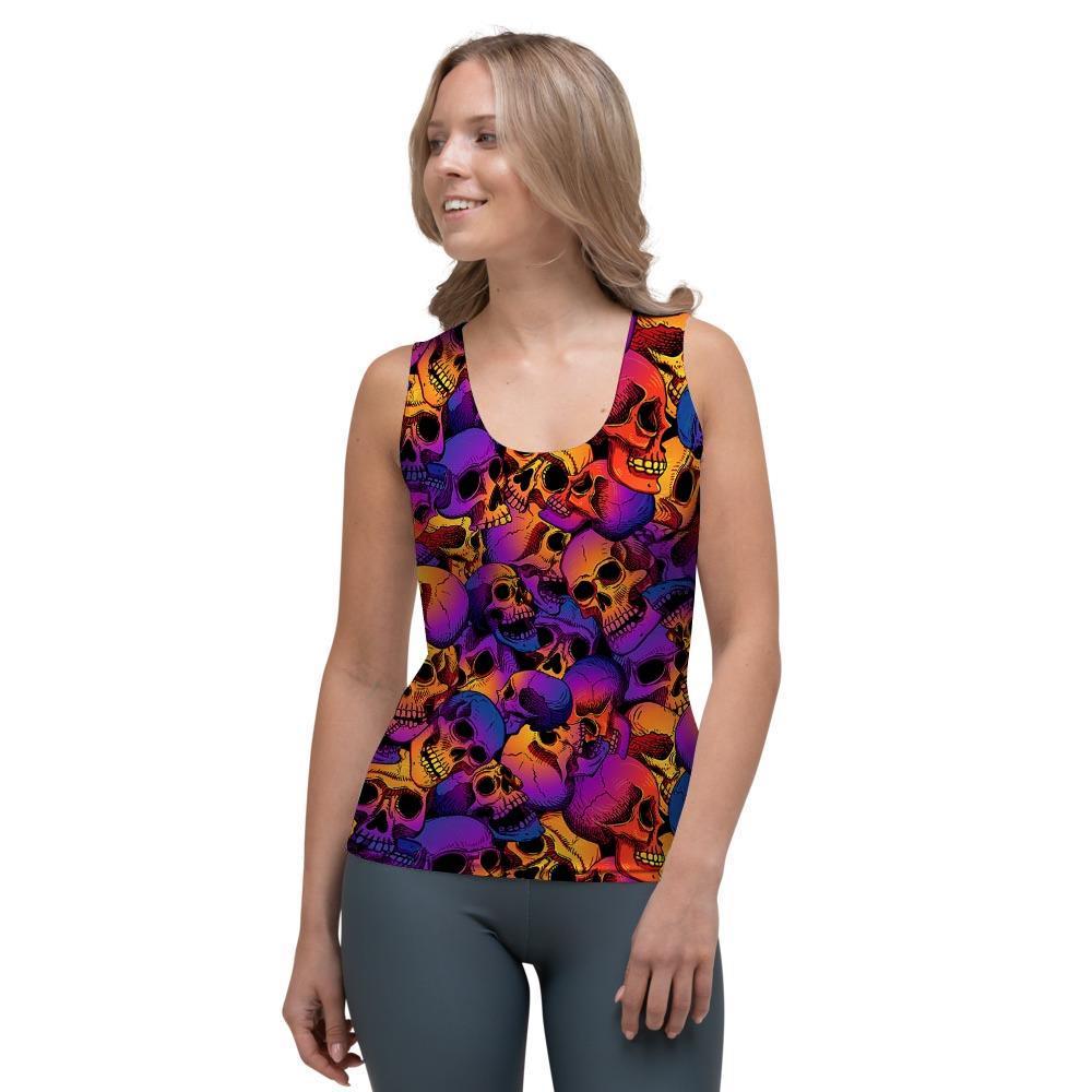 Purple Skull Women's Tank Top-grizzshop