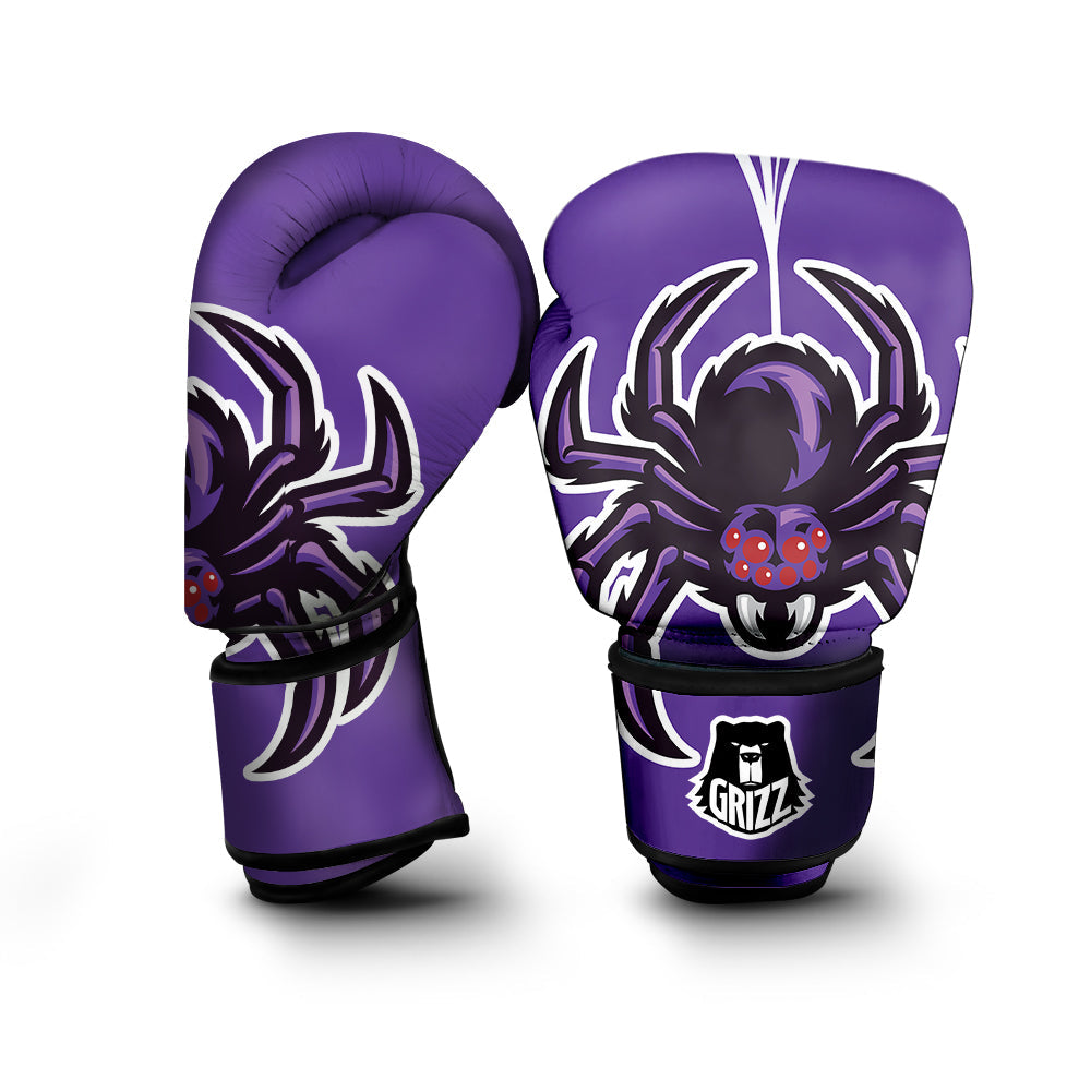 Purple Spider Print Boxing Gloves-grizzshop