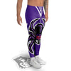 Purple Spider Print Men's Leggings-grizzshop