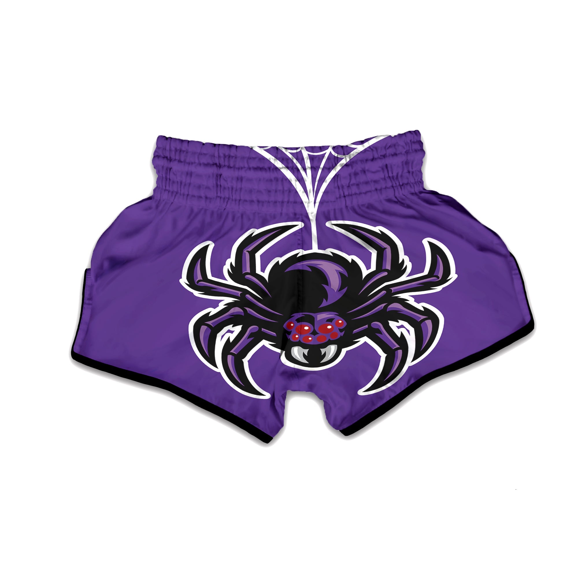 Purple Spider Print Muay Thai Boxing Shorts-grizzshop