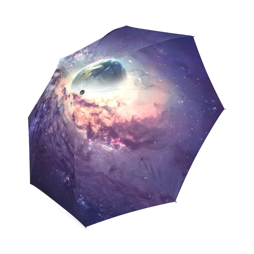 Purple Stardust Galaxy Space Print Foldable Umbrella-grizzshop