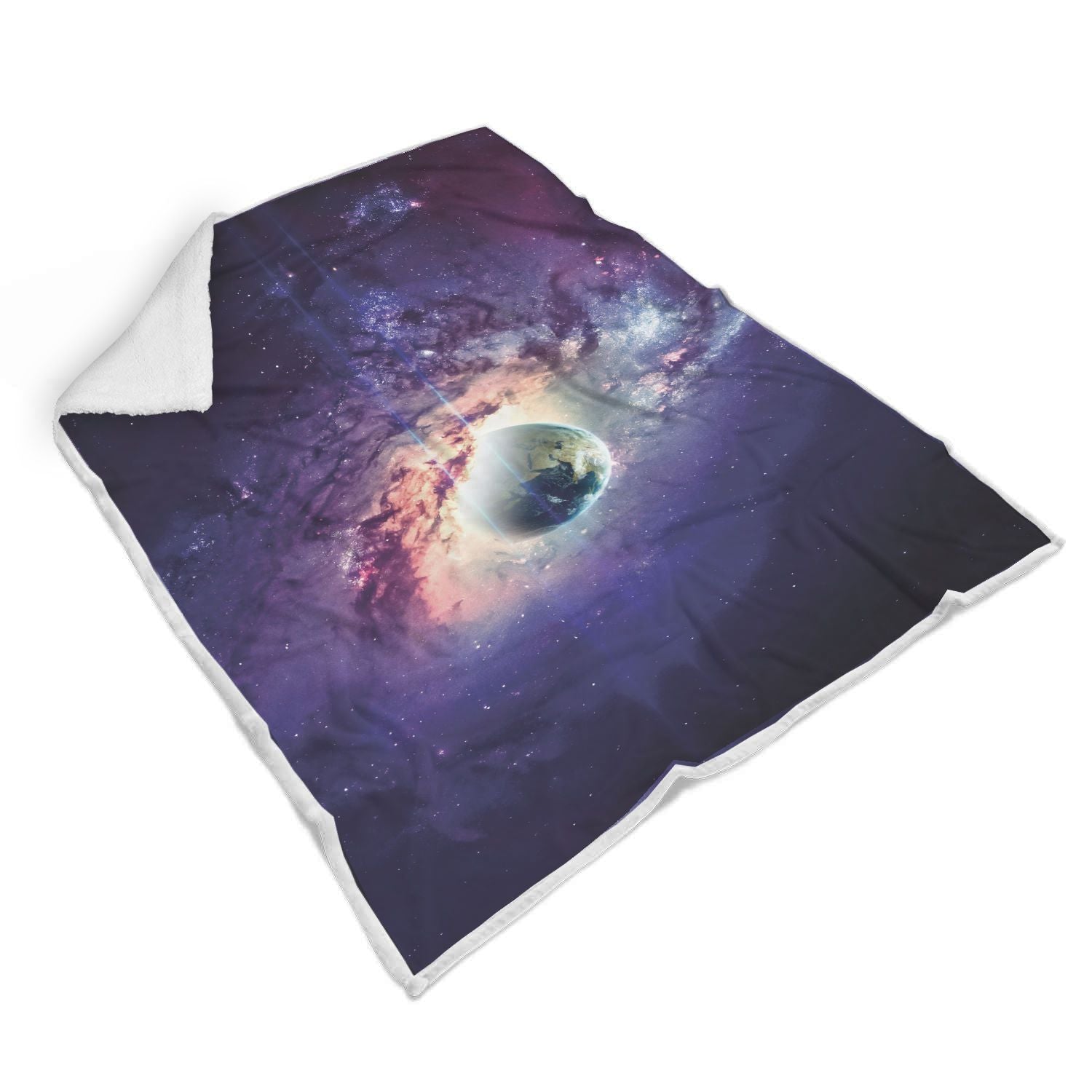 Purple Stardust Galaxy Space Print Throw Blanket-grizzshop