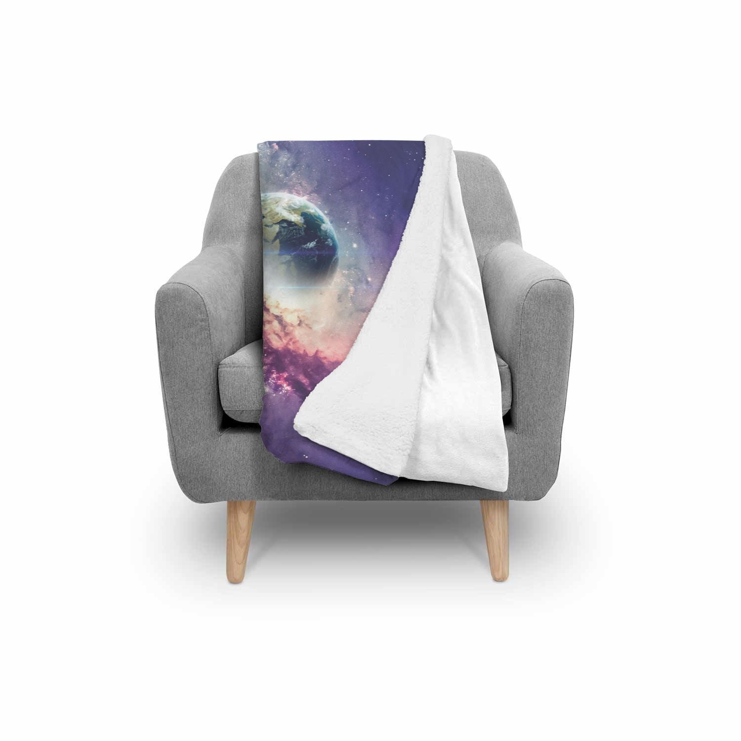 Purple Stardust Galaxy Space Print Throw Blanket-grizzshop