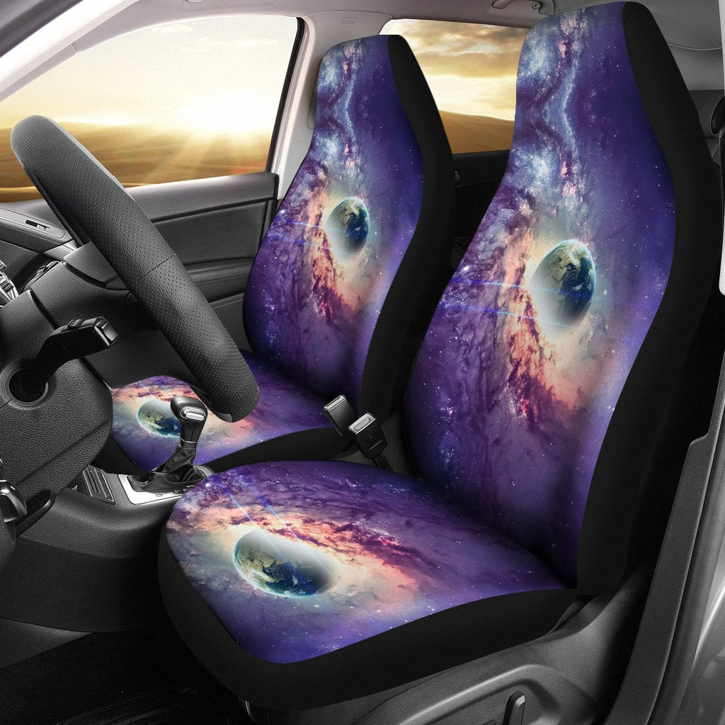 Purple Stardust Galaxy Space Print Universal Fit Car Seat Cover-grizzshop