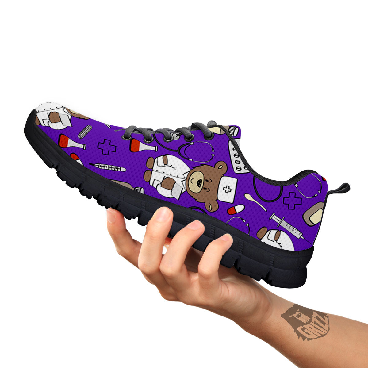 Purple Teddy Bear Nurse - Sneakers-grizzshop