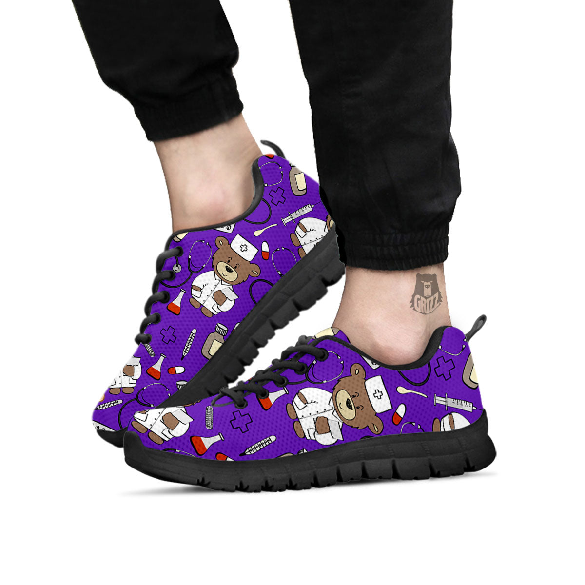 Purple Teddy Bear Nurse - Sneakers-grizzshop