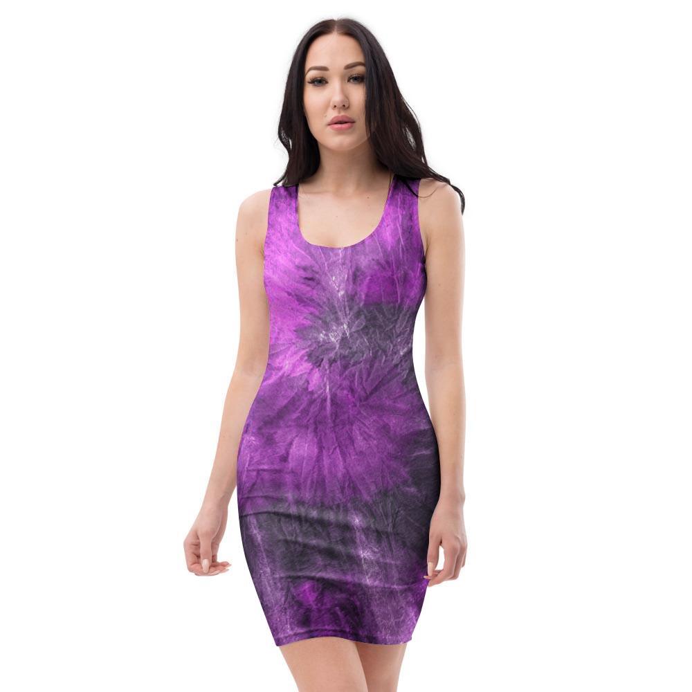 Purple Tie Dye Bodycon Dress-grizzshop