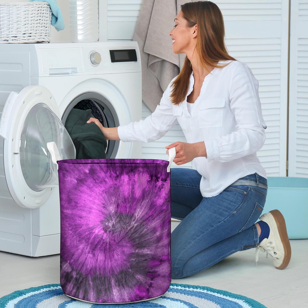 Purple Tie Dye Laundry Basket-grizzshop