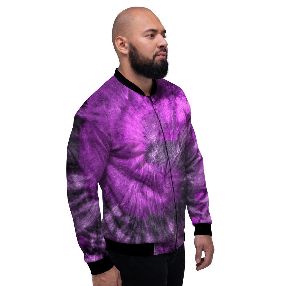 Purple Tie Dye Men's Bomber Jacket-grizzshop