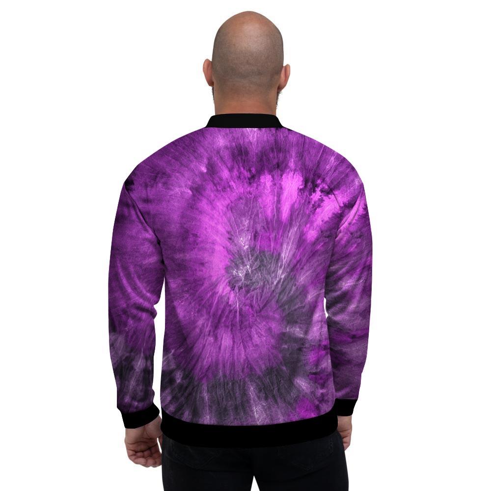 Purple Tie Dye Men's Bomber Jacket-grizzshop