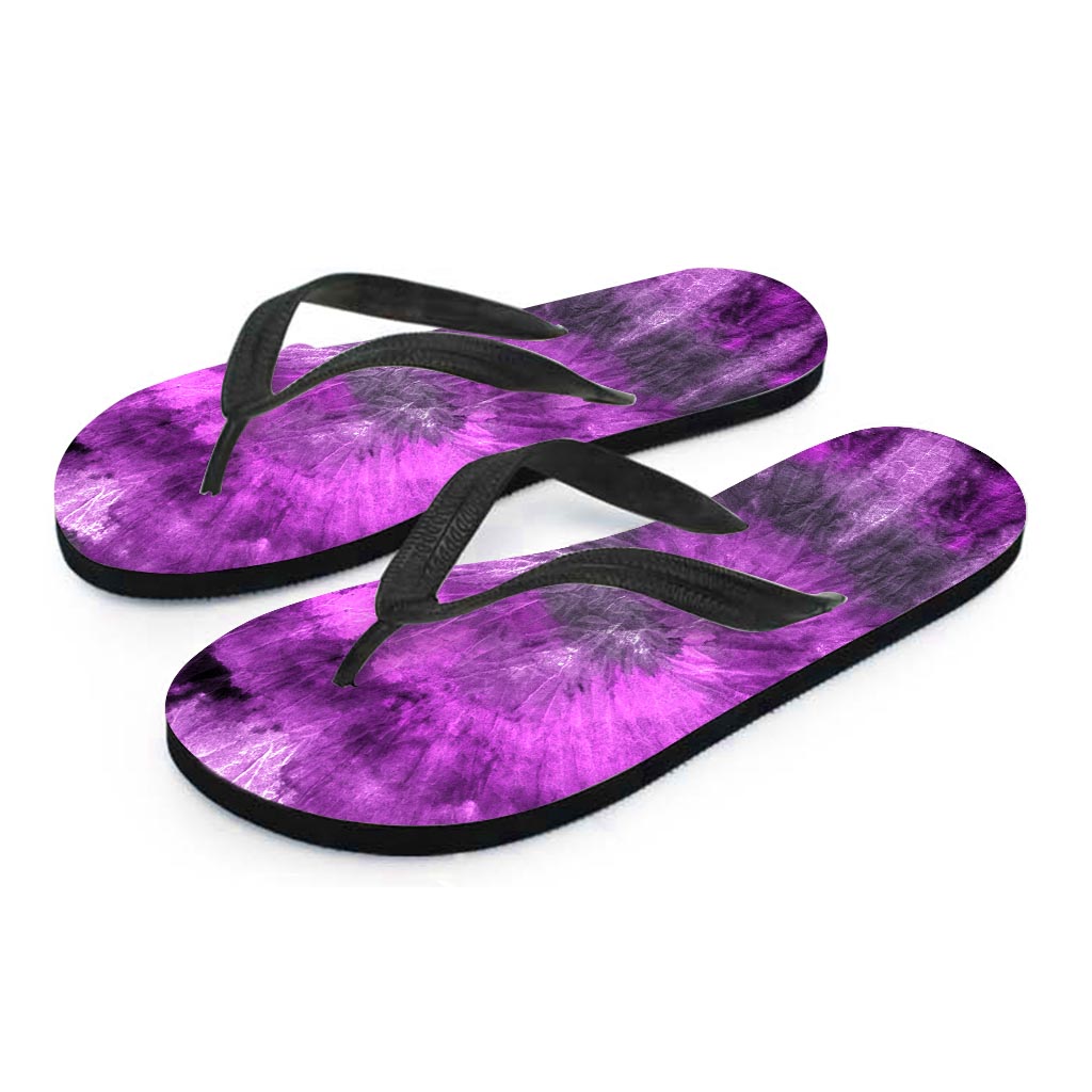 Purple Tie Dye Men's Flip Flops-grizzshop