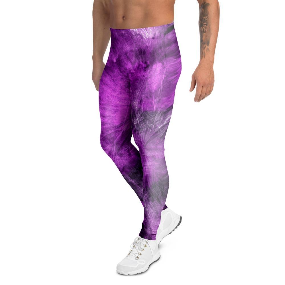 Purple Tie Dye Men's Leggings-grizzshop