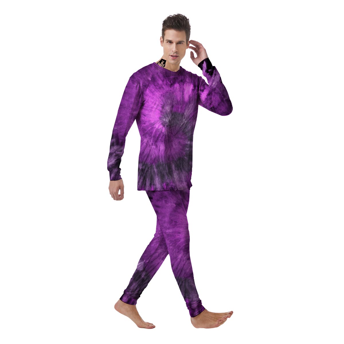 Purple Tie Dye Men's Pajamas-grizzshop