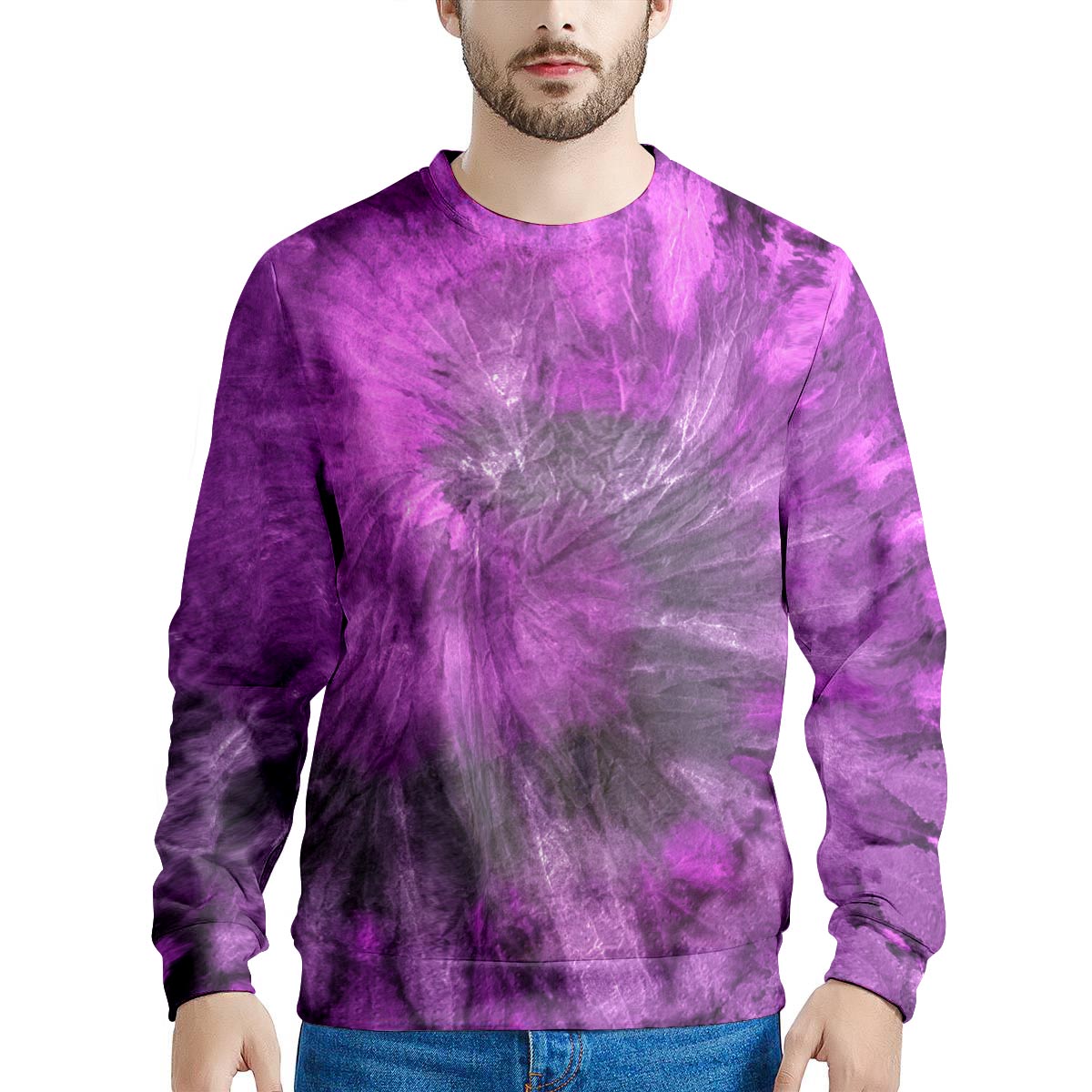 Purple Tie Dye Men's Sweatshirt-grizzshop