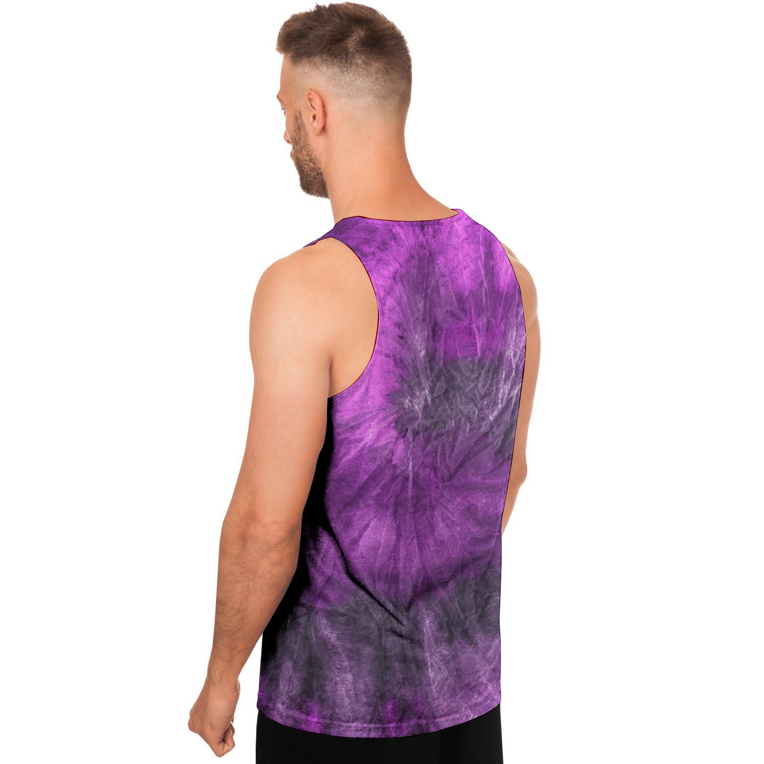 Purple Tie Dye Men's Tank Tops-grizzshop