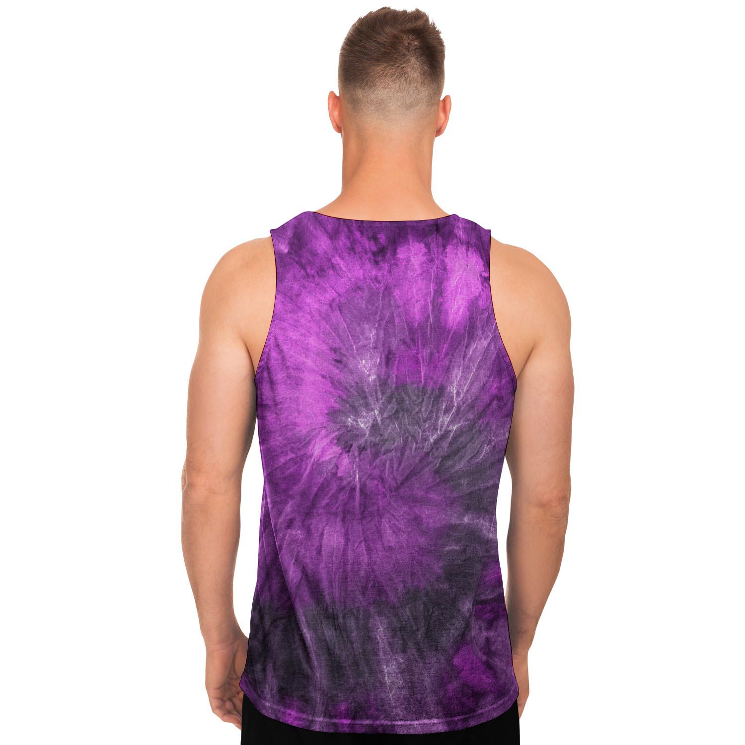 Purple Tie Dye Men's Tank Tops-grizzshop