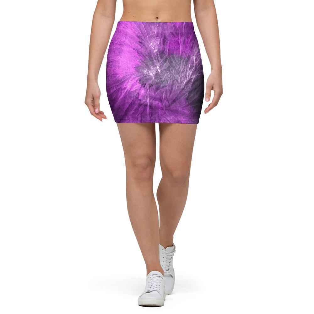 Purple Tie Dye Mini Skirt-grizzshop