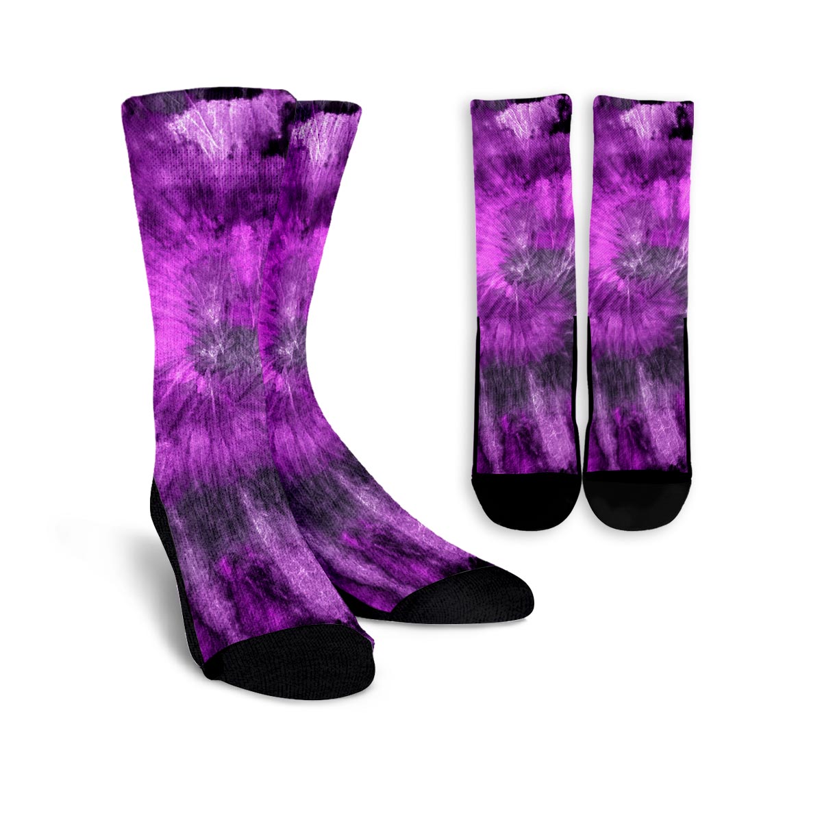 Purple Tie Dye Unisex Socks-grizzshop