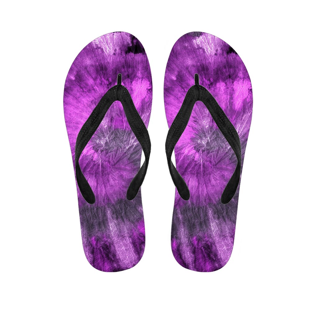 Purple Tie Dye Women's Flip Flops-grizzshop