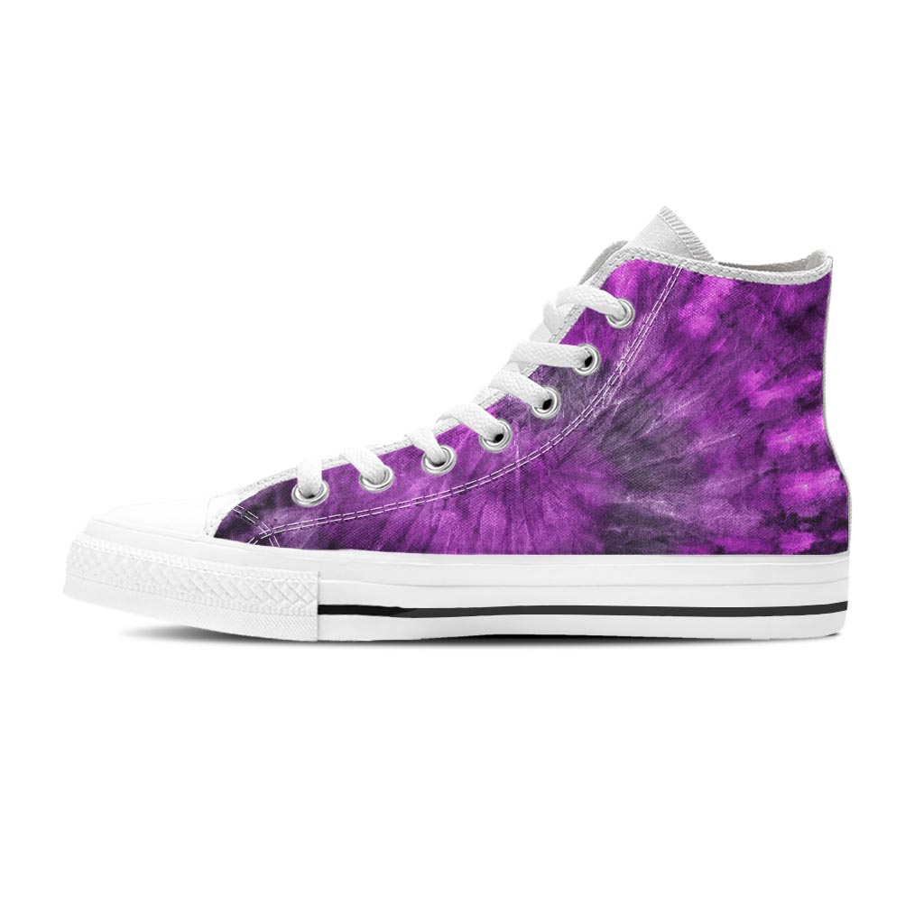 Purple Tie Dye Women's High Top Shoes-grizzshop