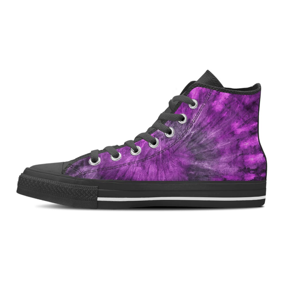 Purple Tie Dye Women's High Top Shoes-grizzshop