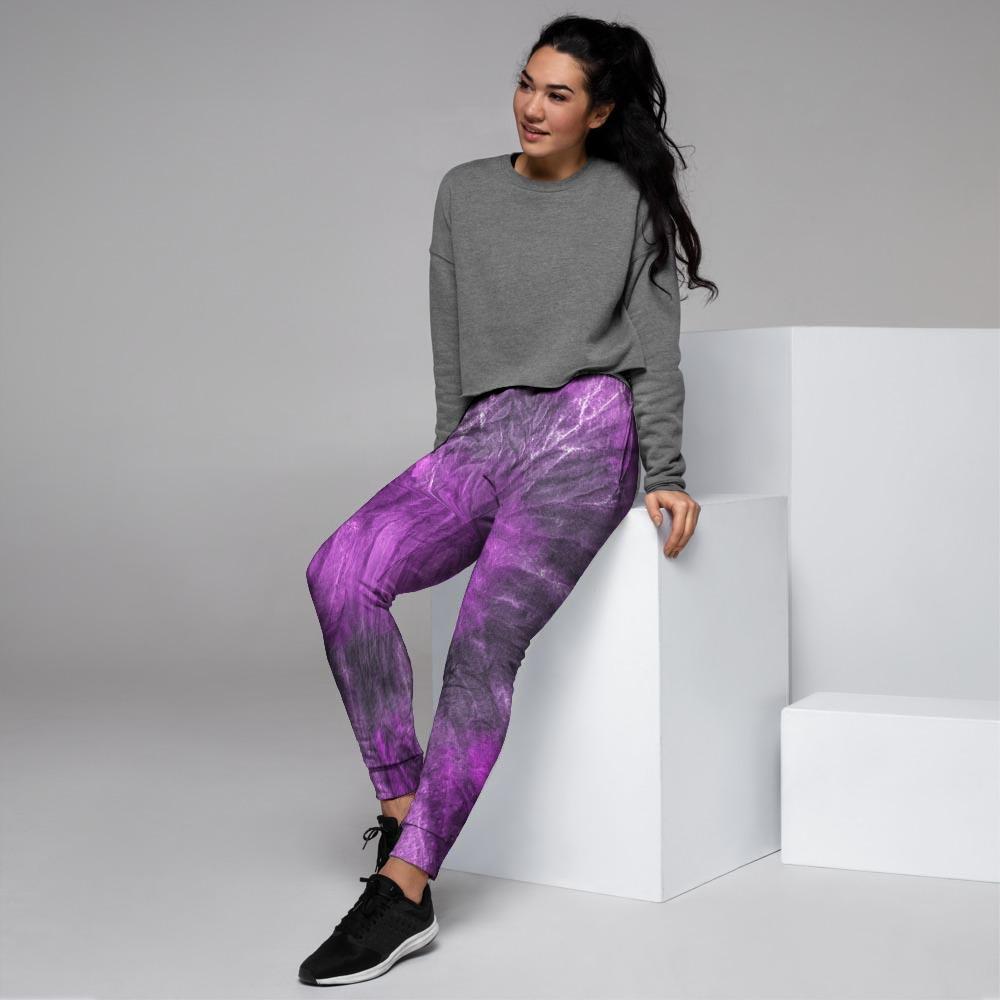 Purple Tie Dye Women's Joggers-grizzshop