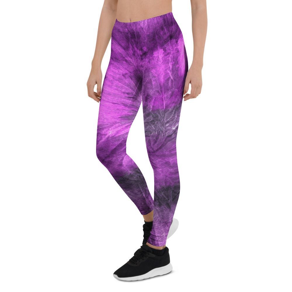 Purple Tie Dye Women's Leggings-grizzshop