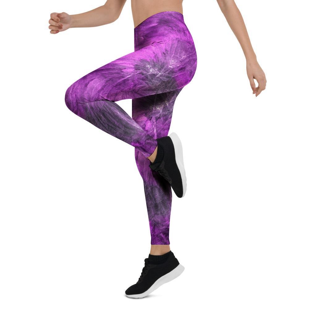 Purple Tie Dye Women's Leggings-grizzshop