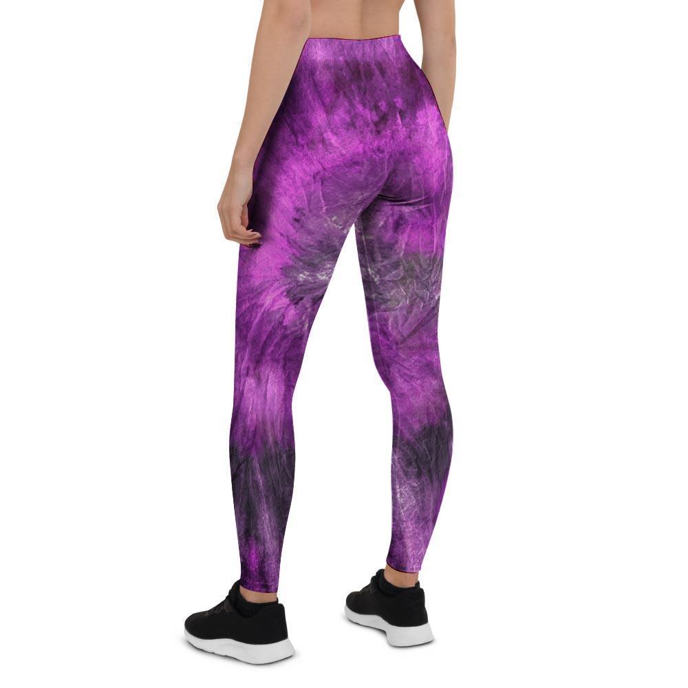 Purple Tie Dye Women's Leggings-grizzshop