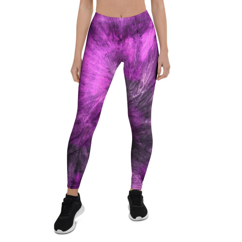 Purple Tie Dye Women's Leggings-grizzshop