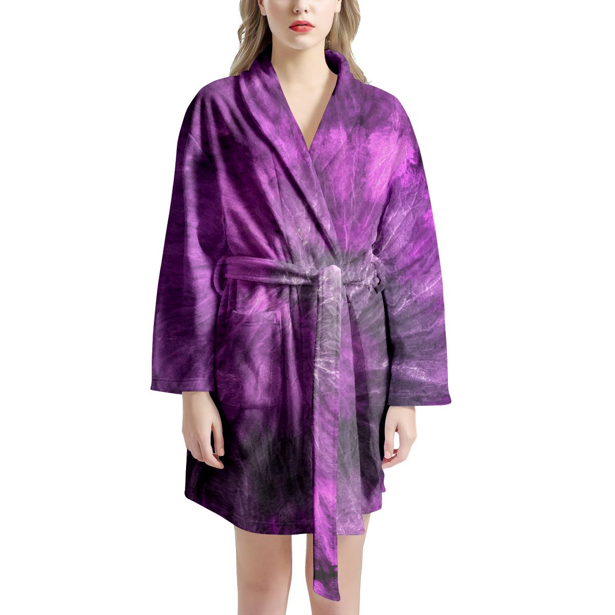 Purple Tie Dye Women's Robe-grizzshop