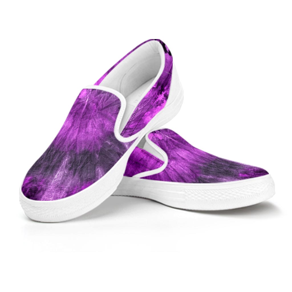 Purple Tie Dye Women's Slip On Sneakers-grizzshop