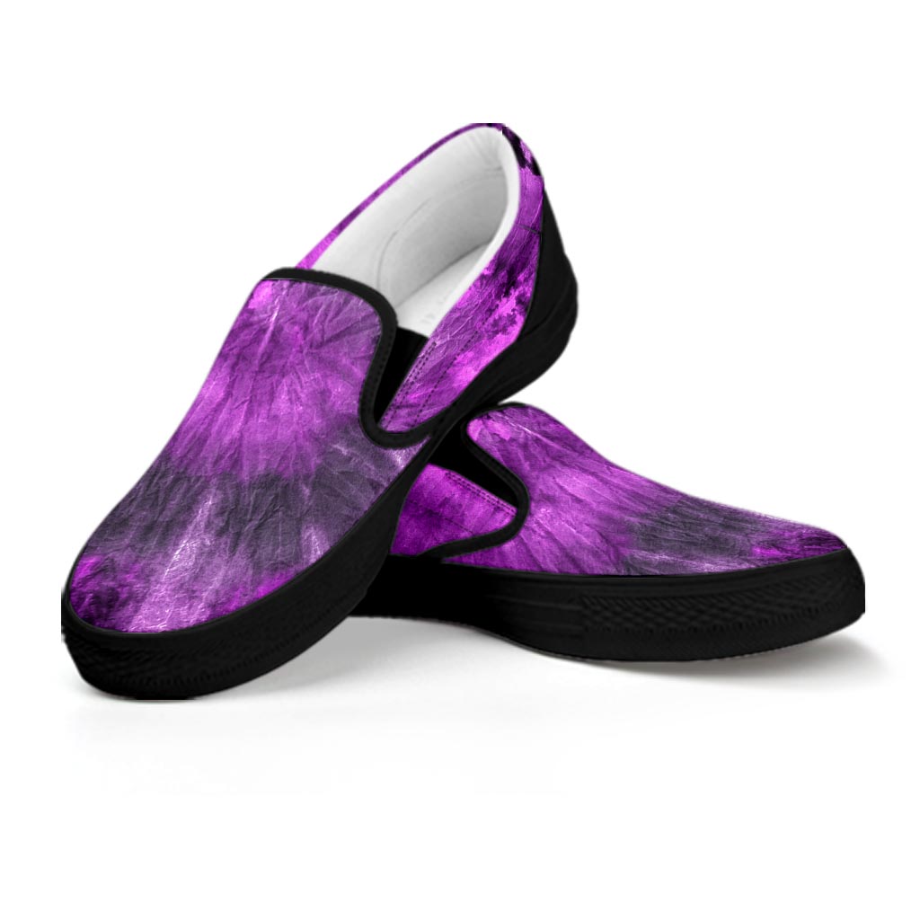Purple Tie Dye Women's Slip On Sneakers-grizzshop