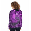 Purple Tie Dye Women's Zip Up Hoodie-grizzshop