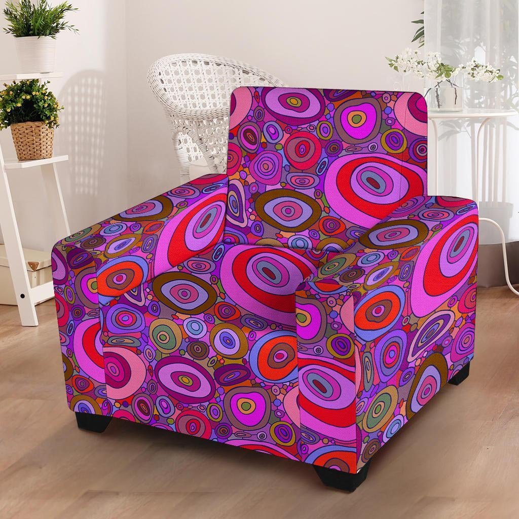 Purple Trippy Hippie Armchair Cover-grizzshop