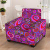 Purple Trippy Hippie Armchair Cover-grizzshop