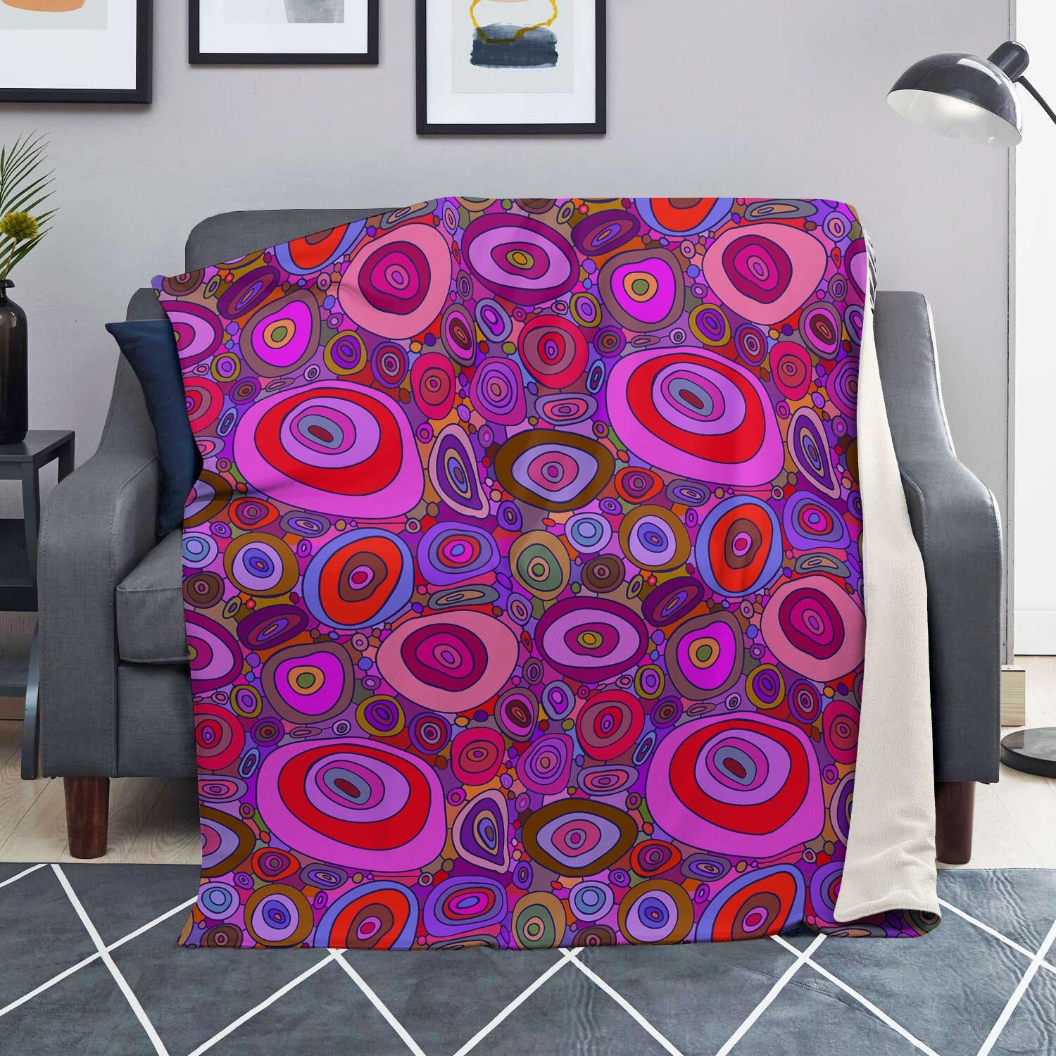 Purple Trippy Hippie Blanket-grizzshop