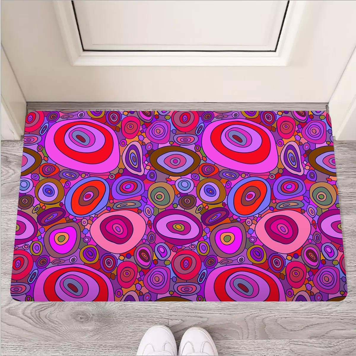 Purple Trippy Hippie Door Mat-grizzshop