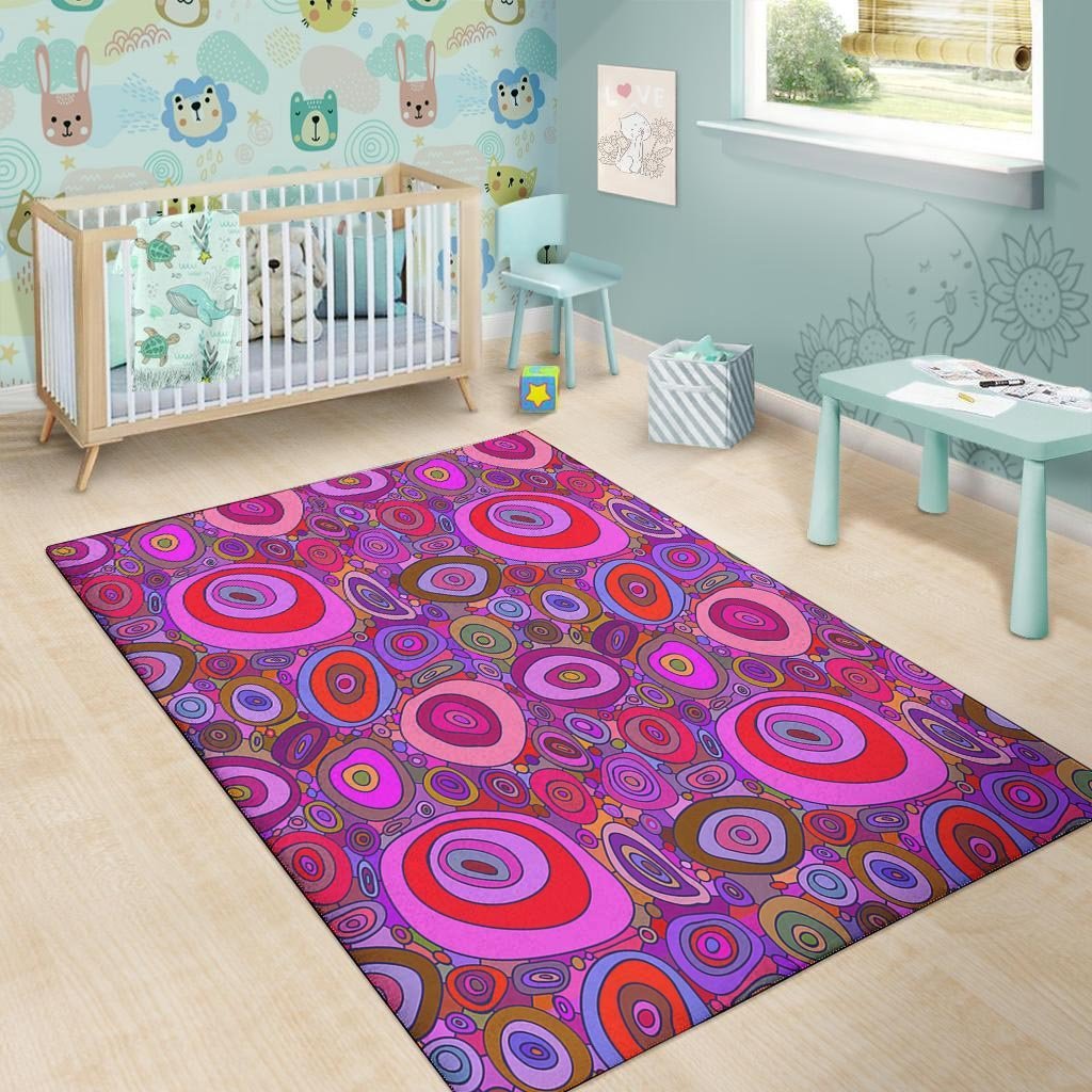 Purple Trippy Hippie Floor Mat-grizzshop