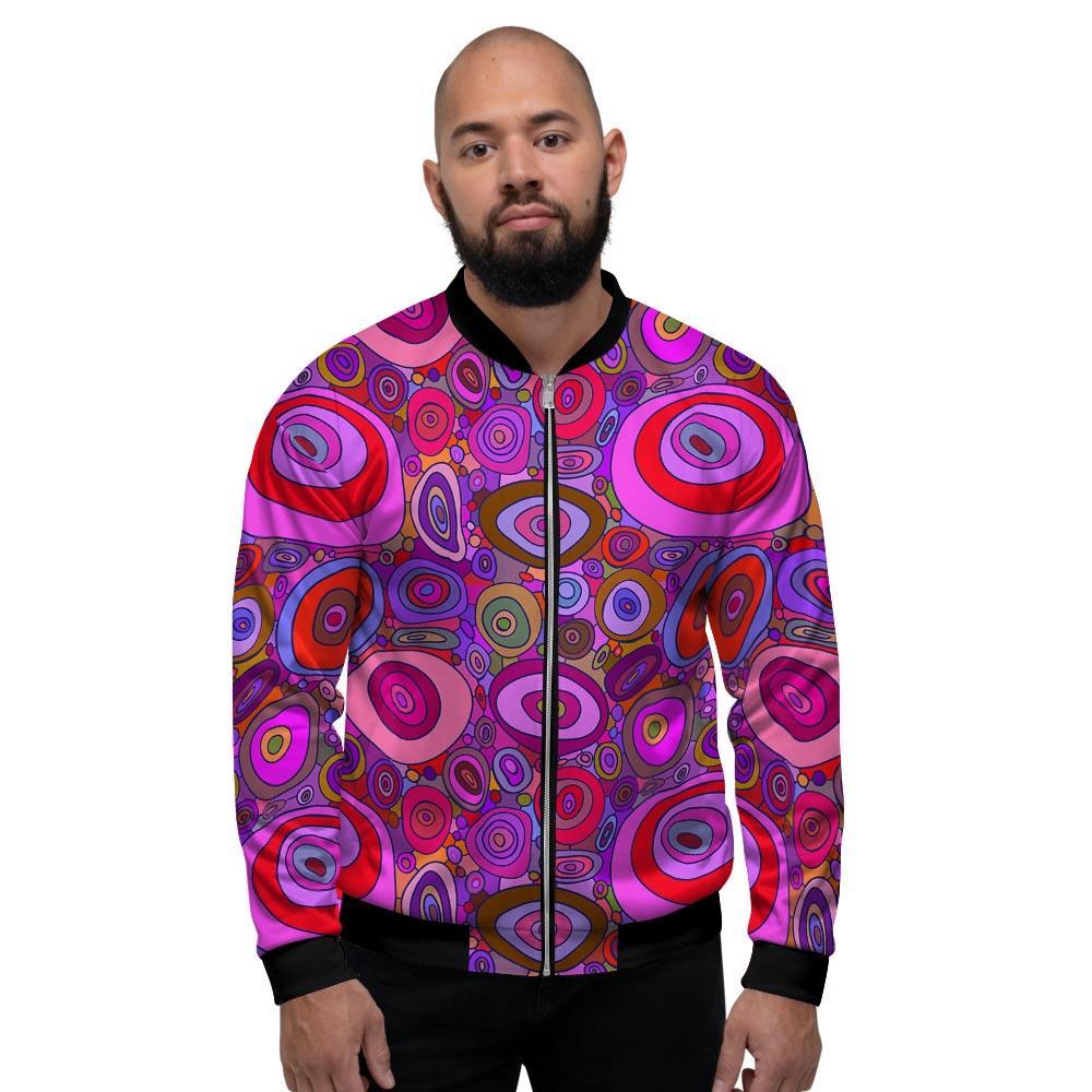 Purple Trippy Hippie Men's Bomber Jacket-grizzshop