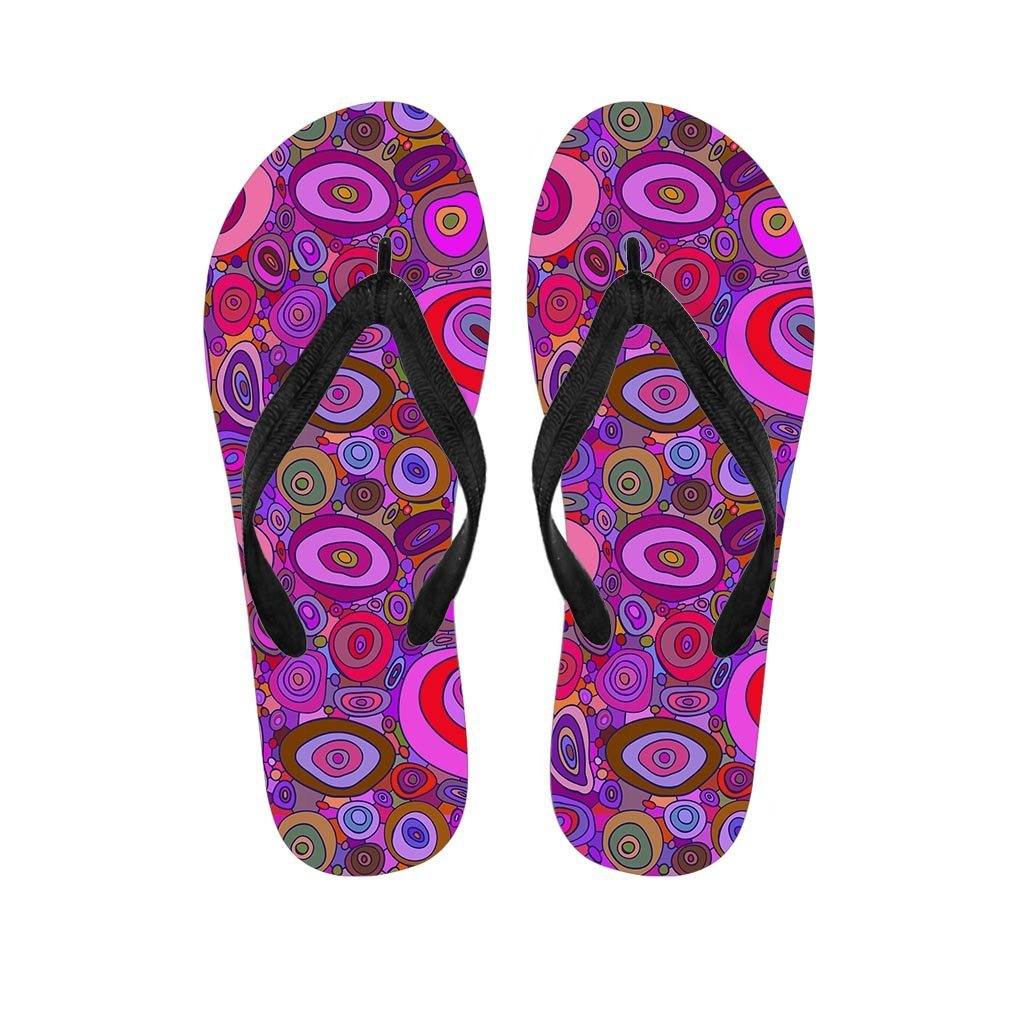 Purple Trippy Hippie Men's Flip Flops-grizzshop