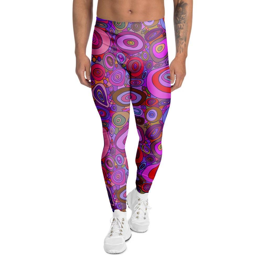 Purple Trippy Hippie Men's Leggings-grizzshop