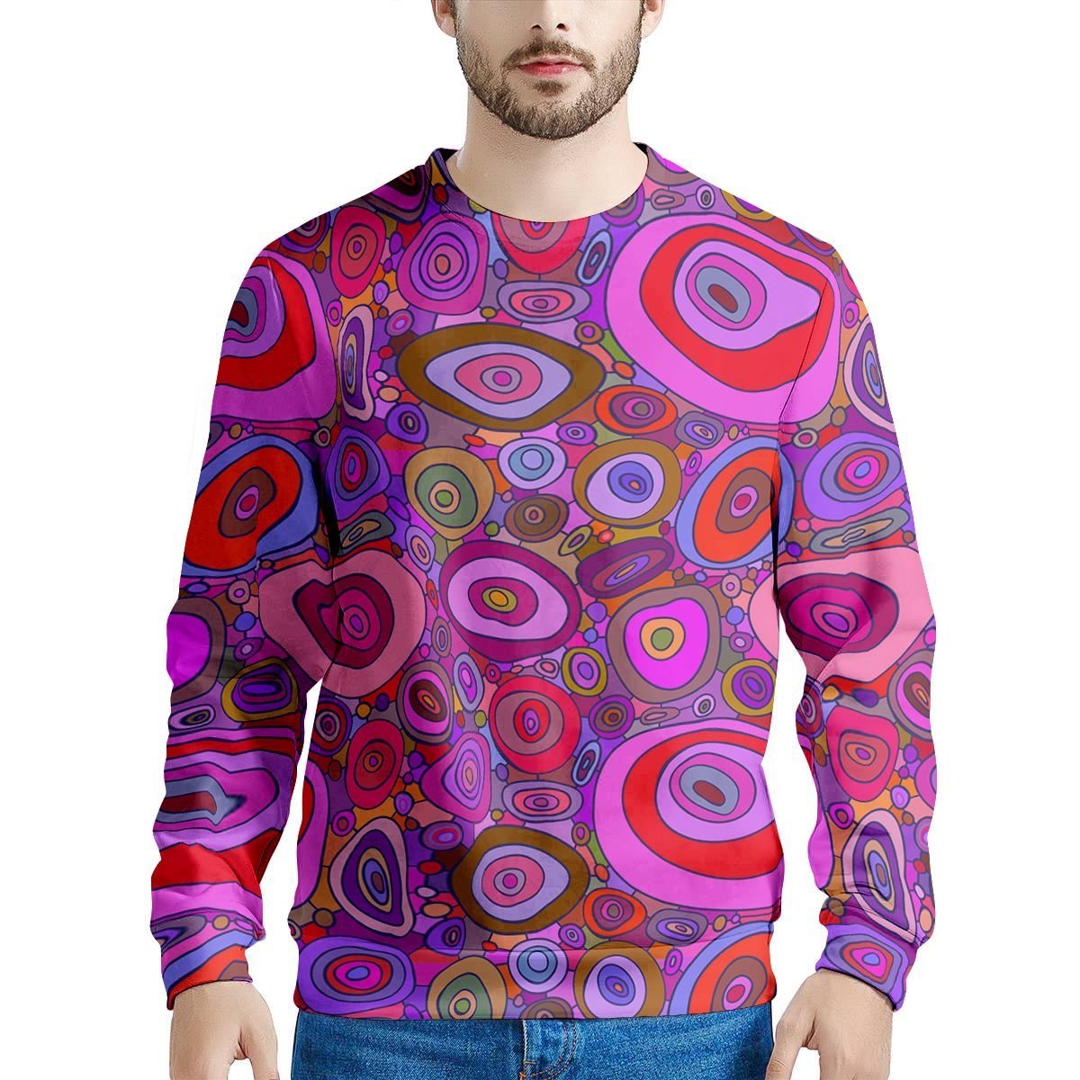 Purple Trippy Hippie Men's Sweatshirt-grizzshop