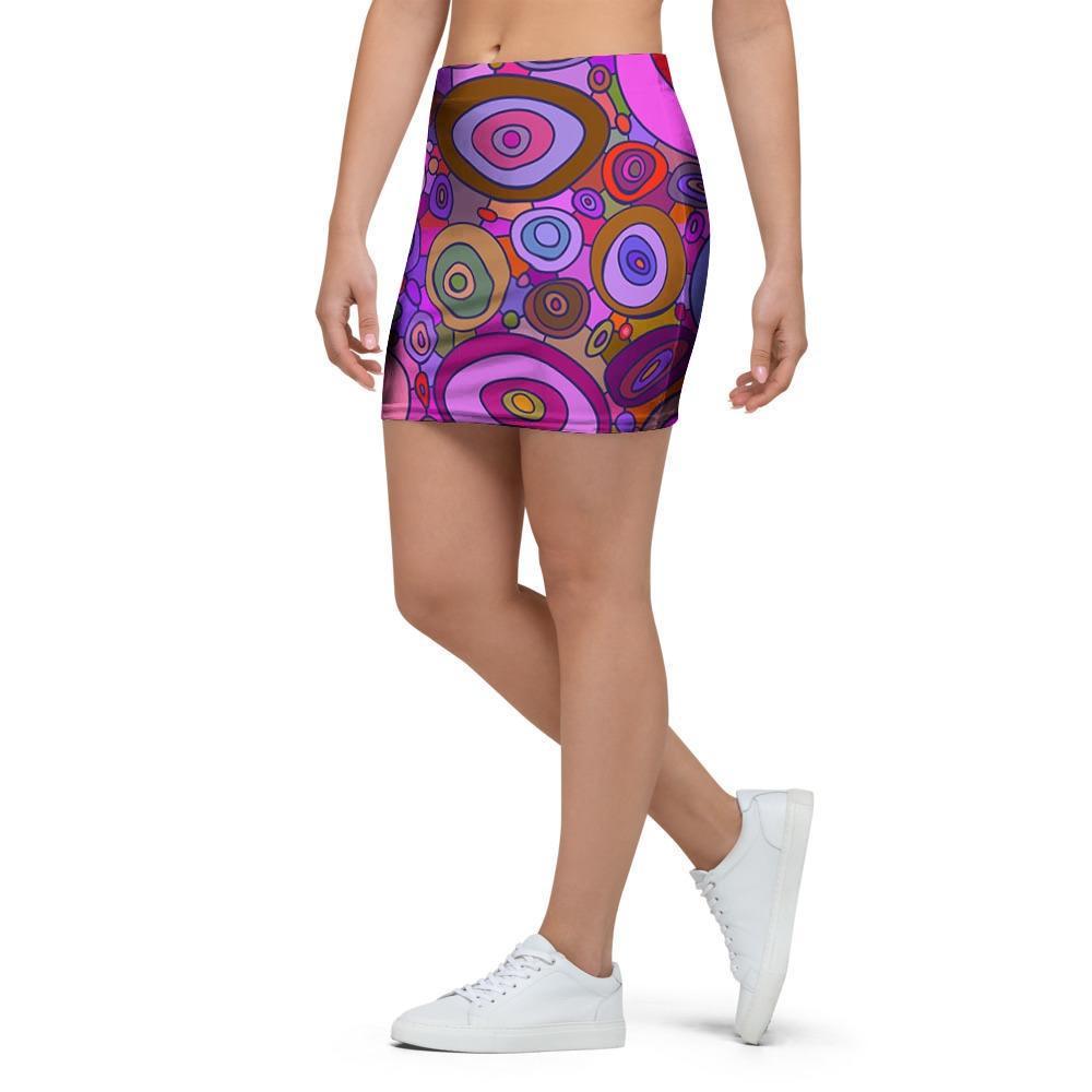 Purple Trippy Hippie Mini Skirt-grizzshop