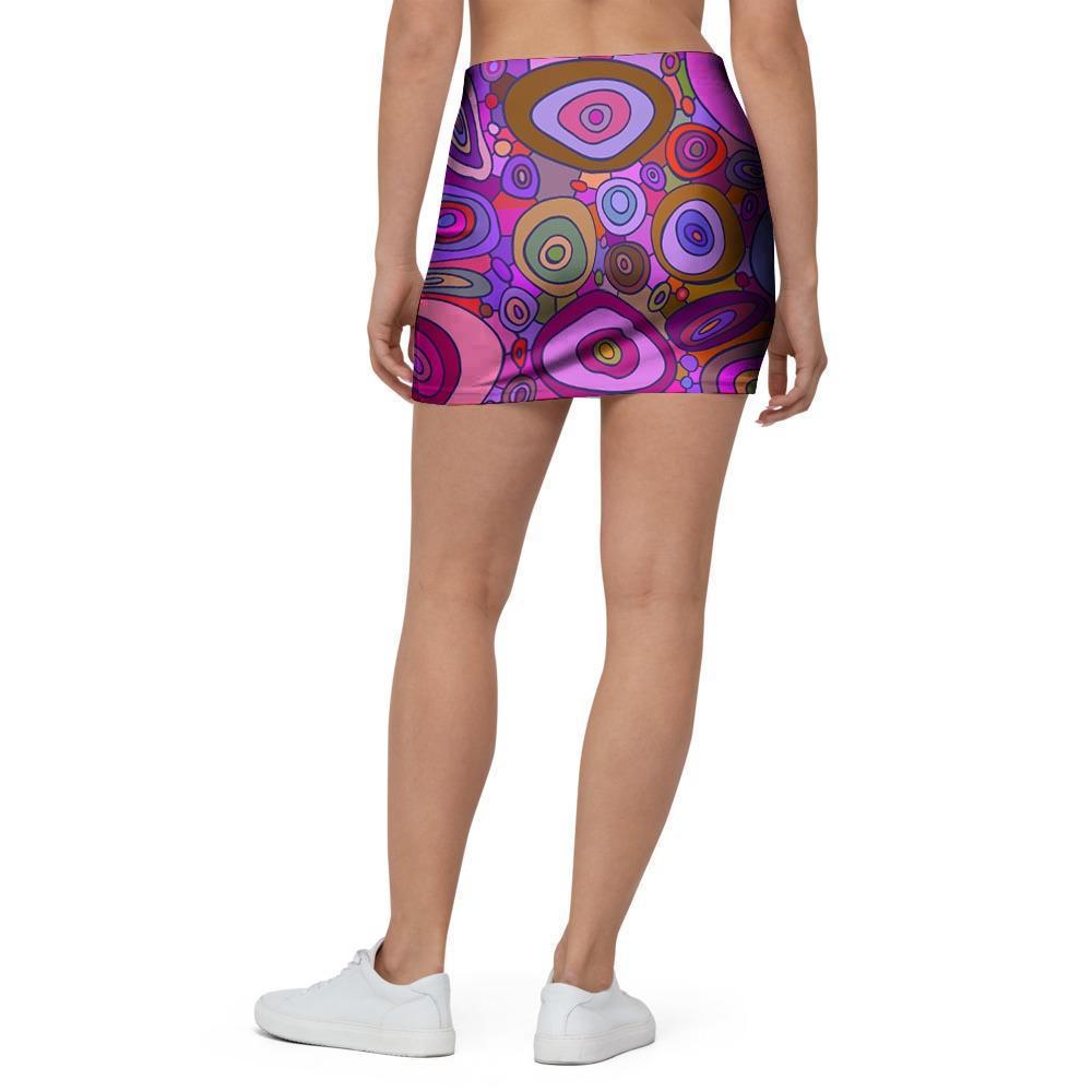 Purple Trippy Hippie Mini Skirt-grizzshop