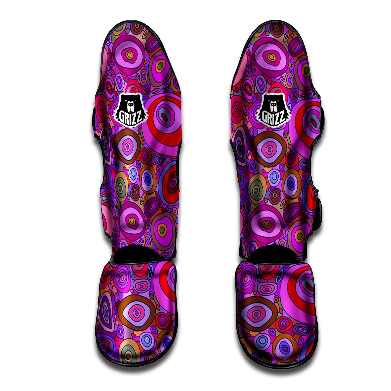 Purple Trippy Hippie Muay Thai Shin Guard-grizzshop