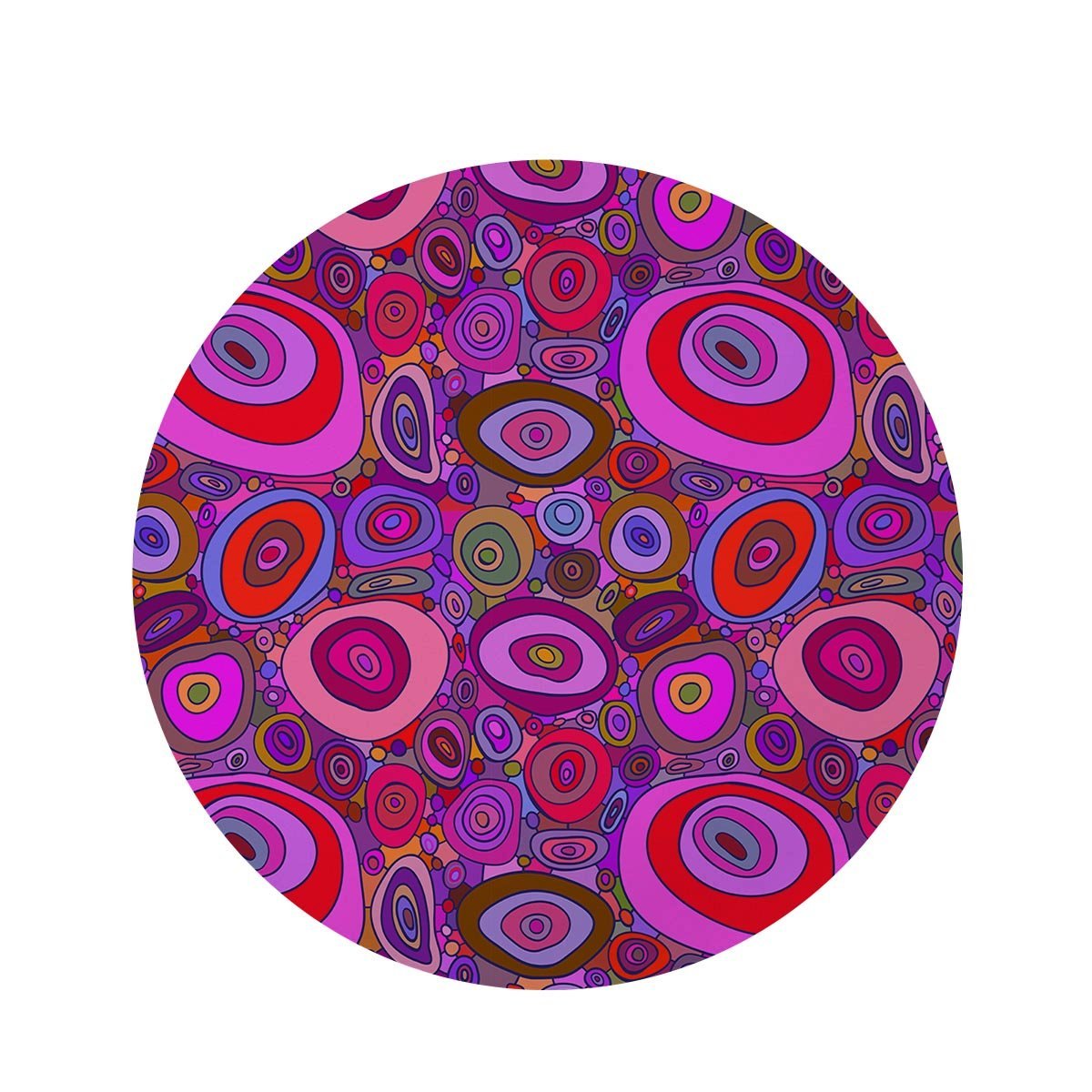 Purple Trippy Hippie Round Rug-grizzshop