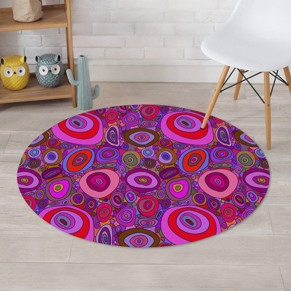 Purple Trippy Hippie Round Rug-grizzshop