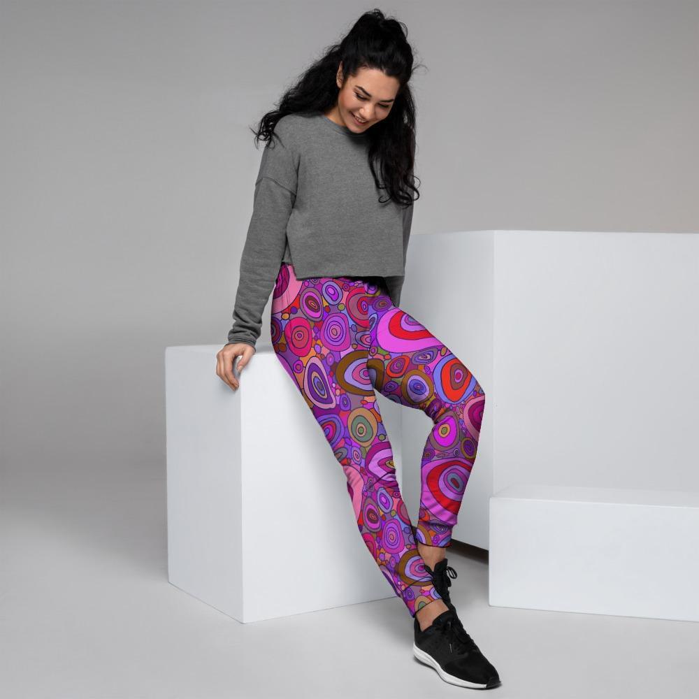 Purple Trippy Hippie Women's Joggers-grizzshop