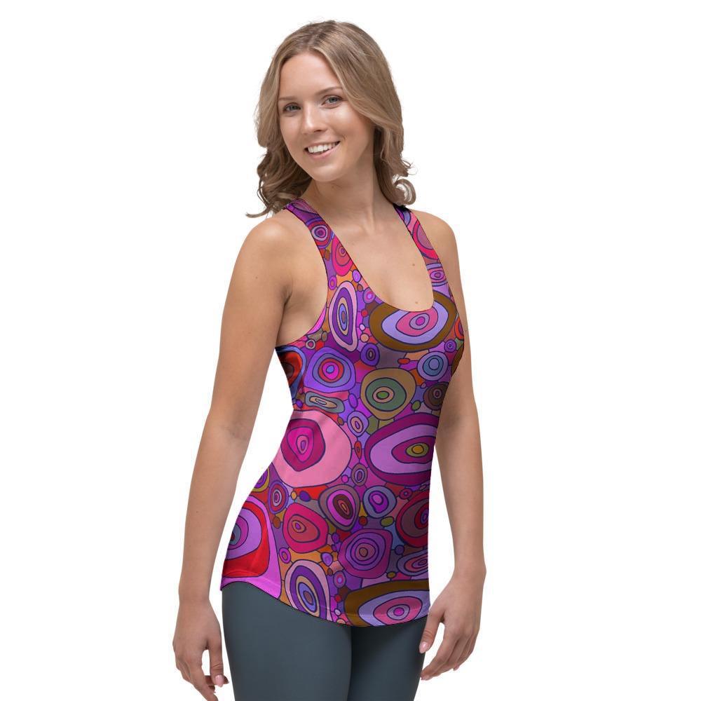 Purple Trippy Hippie Women's Racerback Tank Top-grizzshop
